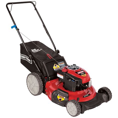 Craftsman 190cc push mower - Briggs & Stratton. Briggs & Stratton Gold 190cc OHV Engine. 6.75 ft-lbs of torque tear through dense growth & wet grass. Smooth Start™ Plus gets you up and running fast. Easy-to-pull consistency and surefire starting. 21 Inch 3-In-1 Deck. Bag, side discharge, or mulch your cuttings. Precision Plus™ cutting system gives your lawn a manicured ...